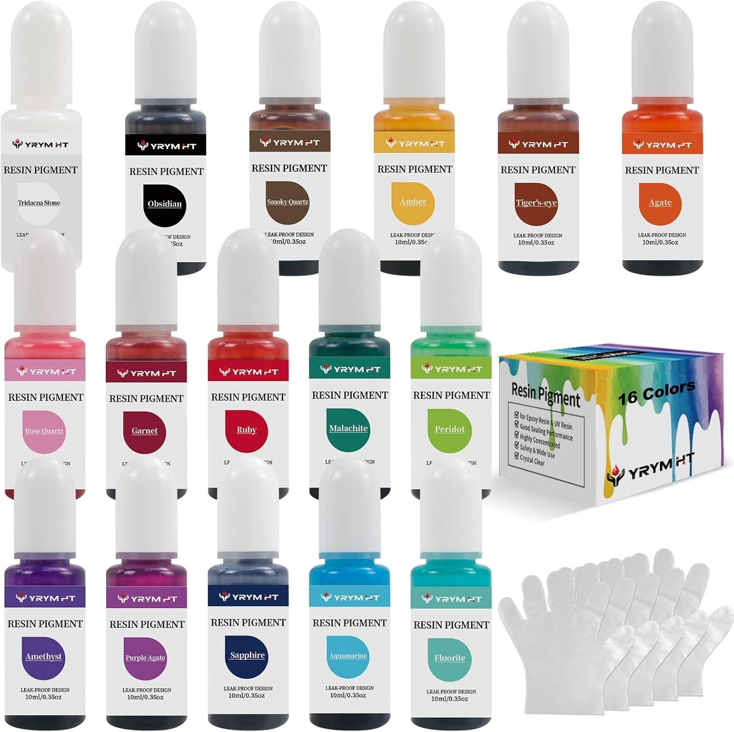 YRYM HT Epoxy Resin Pigment 16 Colors Epoxy Resin Color Pigment For Resin Colori