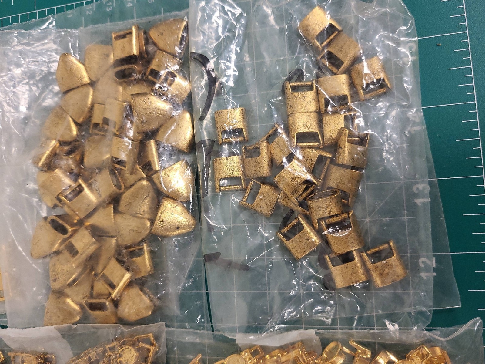 Gold Tone Metal Jewelry Findings Lot Bulk Craft Supplies Charms Beads Connectors
