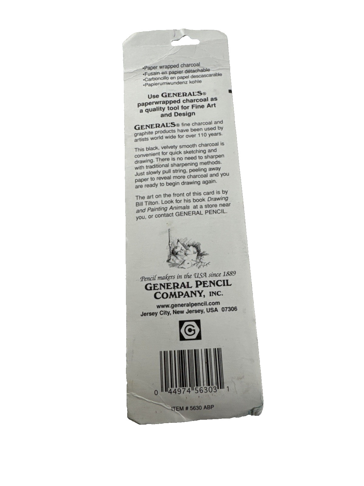 NEW OLD STOCK General’s Peel & Sketch Charcoal 5630 ABP -3 Charcoals & Eraser