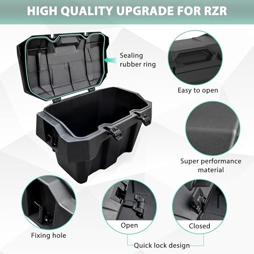 Cargo Box for 2024+ Polaris RZR XP 1000, UTV Rear Waterproof Bin Bed 82QT