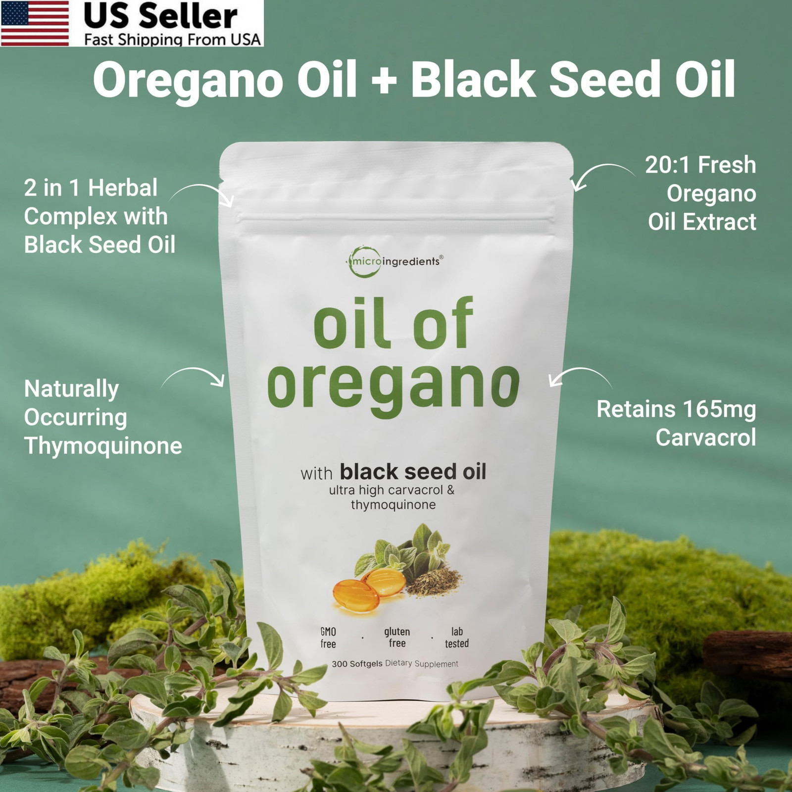Micro Ingredients Oil of Oregano Softgels, 150 Count | 150 (Pack 1)