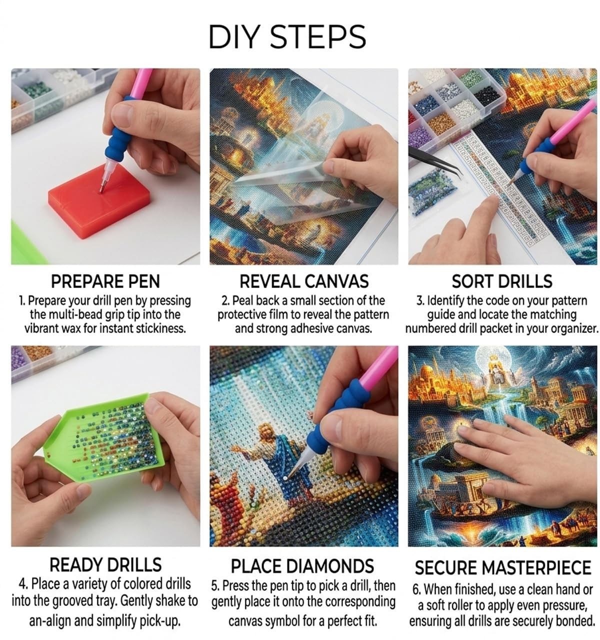 Religious Diamond Painting Kits for Adults, Bible Story 5D DIY Full Drill Diamon