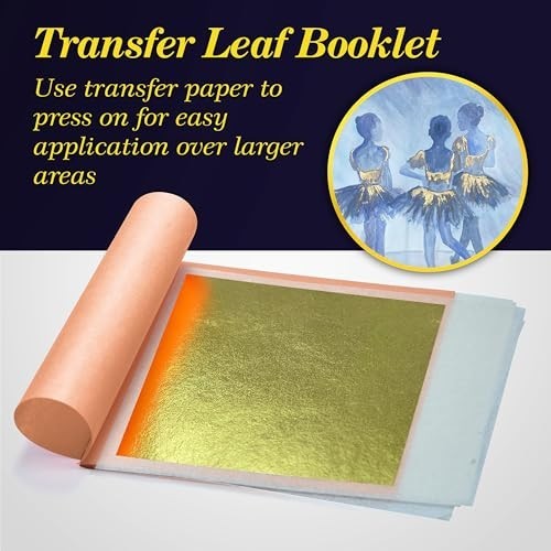 23.5K Gold Leaf Sheets – 25 Pack, 3.1″ for Arts, Crafts & Painting – Real Gold T