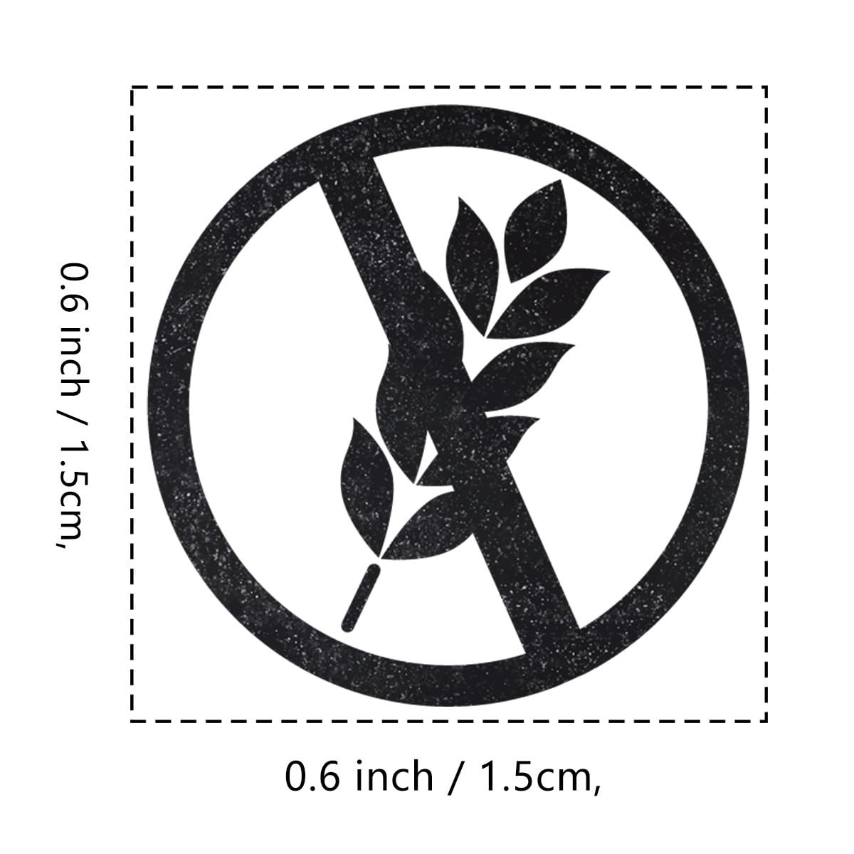 Gluten Free Rubber Stamp, 3/5 Inch Wedding Meal inch x inch, Brown