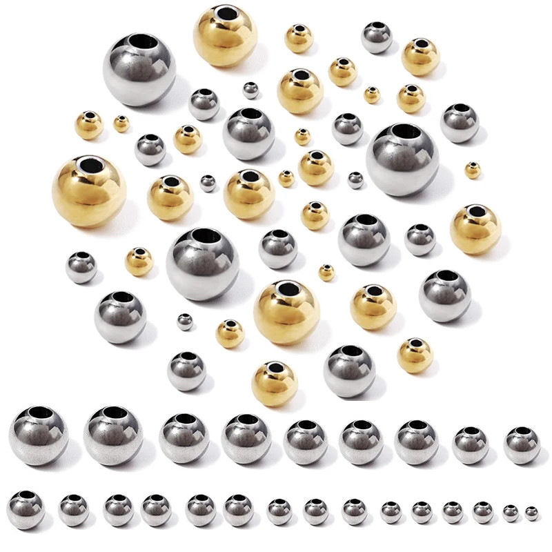 2-10Mm High Quality Stainless Steel Beads for Jewelry Making Loose Spacer Beads