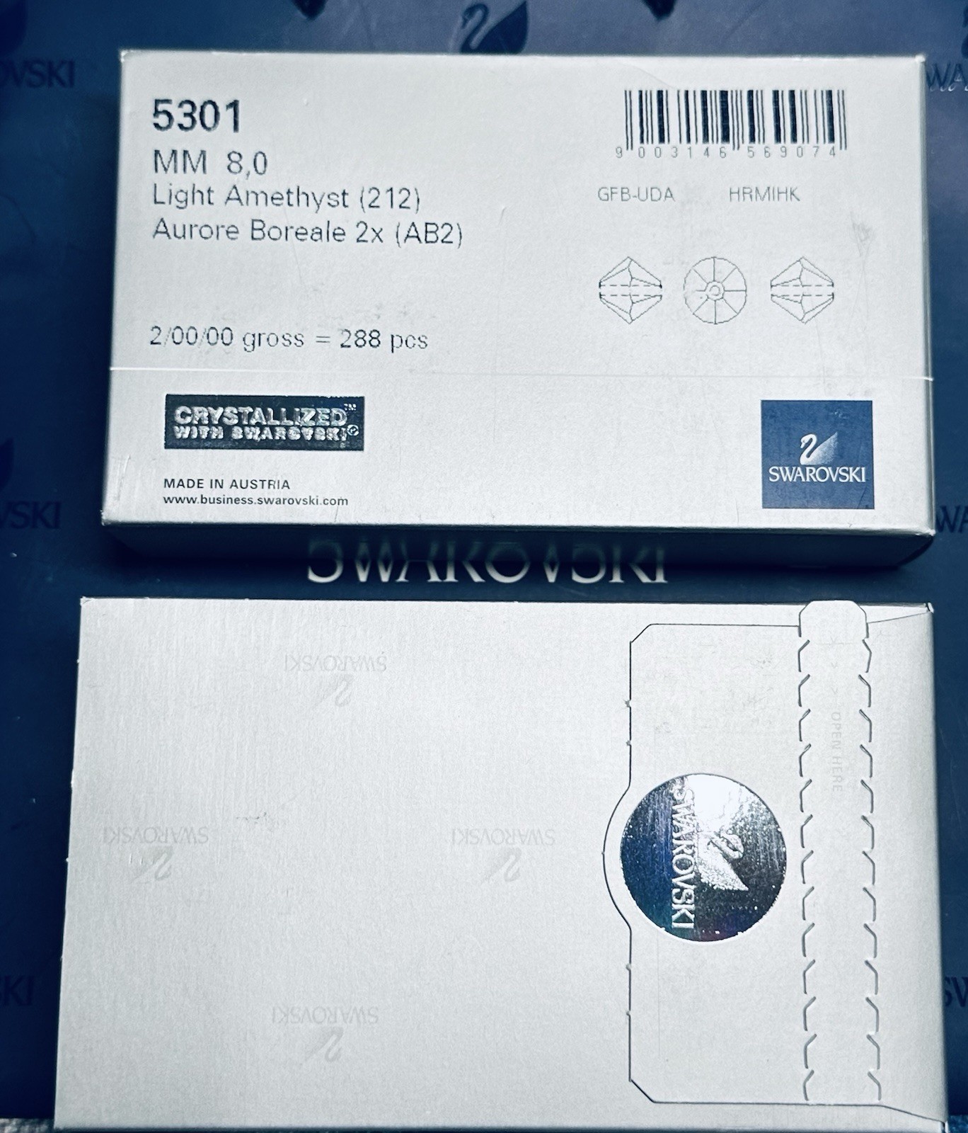 Swarovski 5328 8mm Light Amethyst AB 2X Austrian Beads 288 Sealed packs