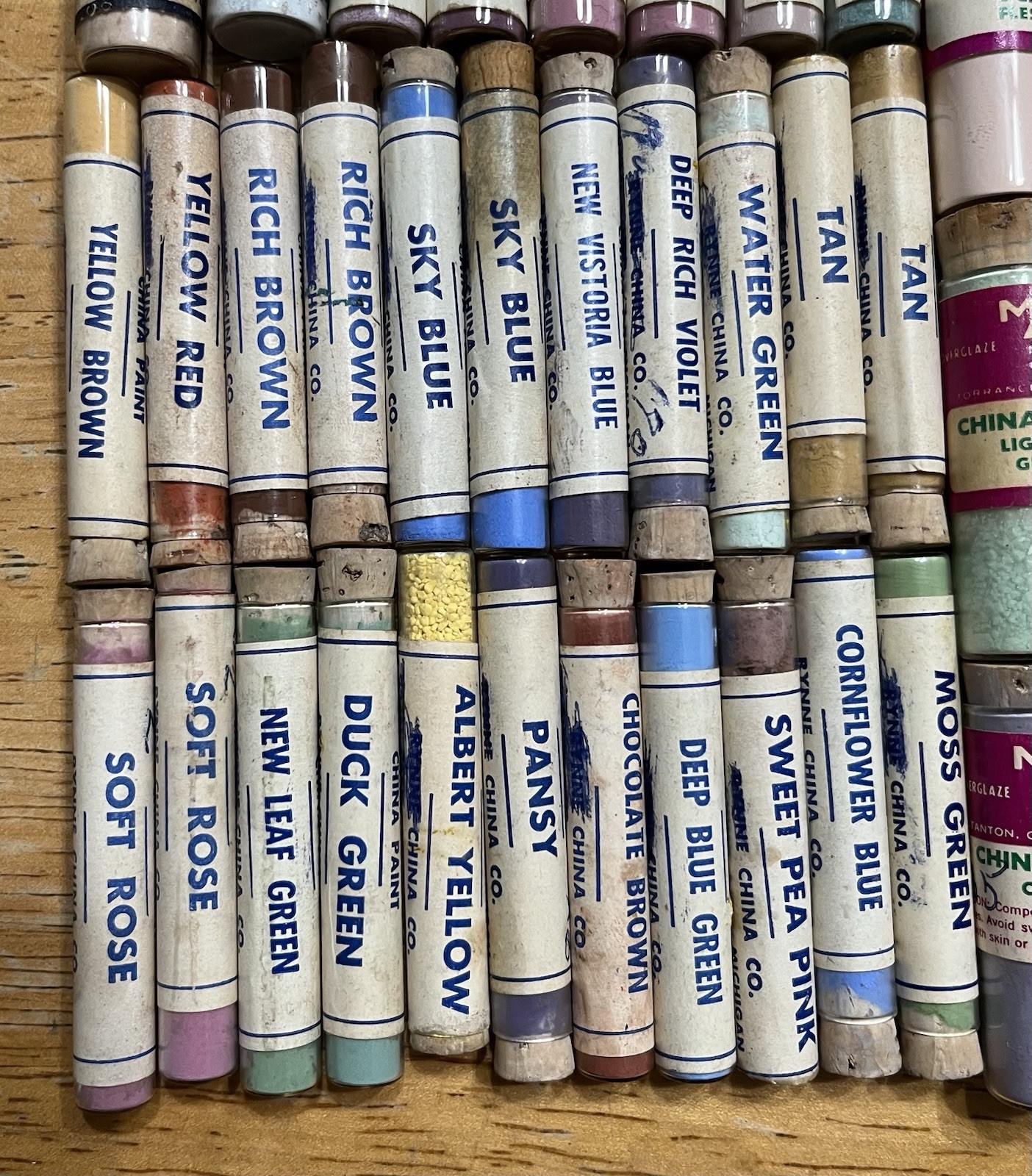 Vintage Ceramic China Overglaze Paint Vial Lot Of 100+ (Mack, Fry’s, Etc) READ