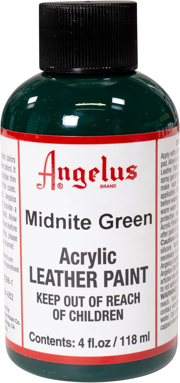 Angelus Acrylic Leather Paint, 4 Oz, Midnight Green