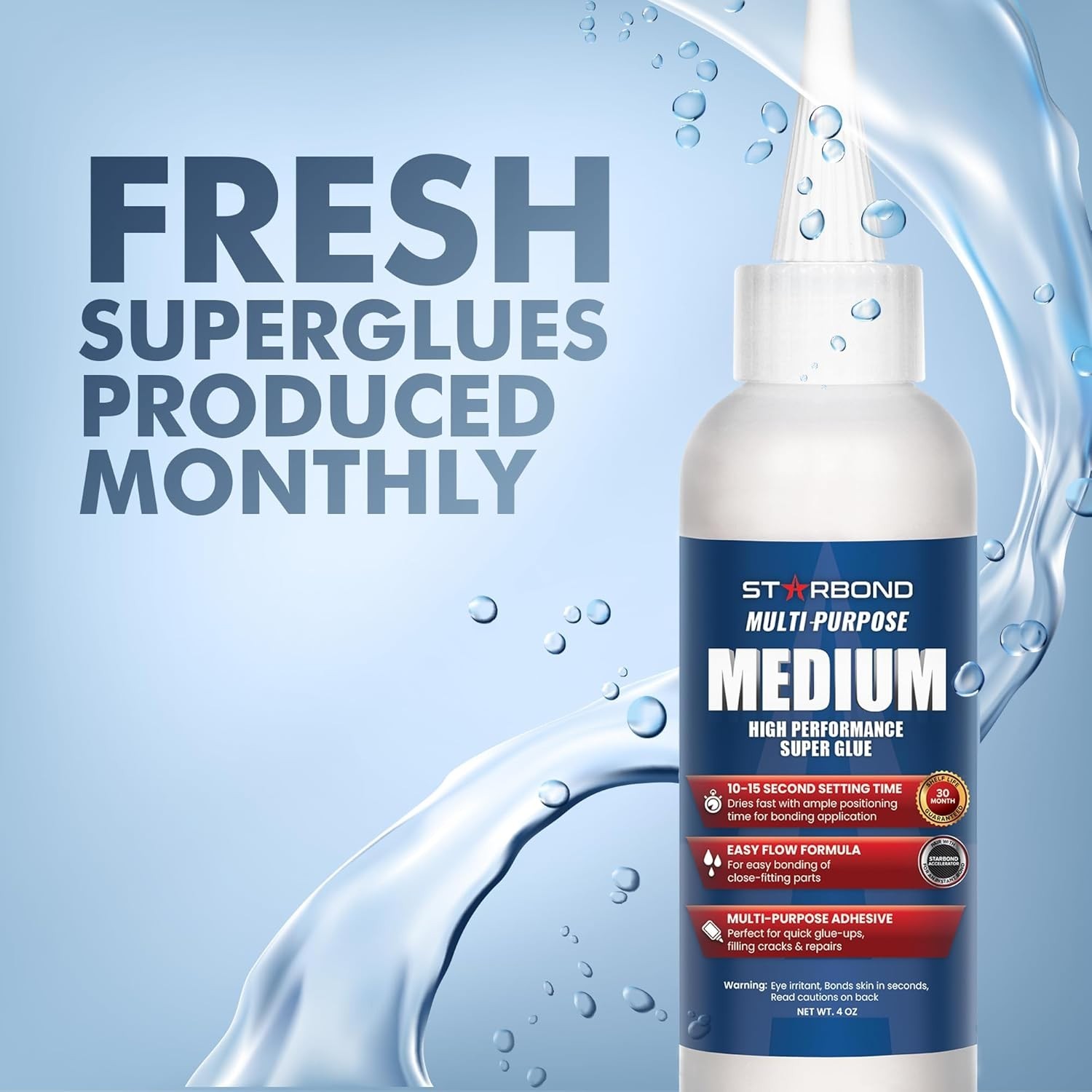 Starbond 4 oz. Multi-Purpose Medium – Super Glue (Premium Cyanoacrylate CA Glue)