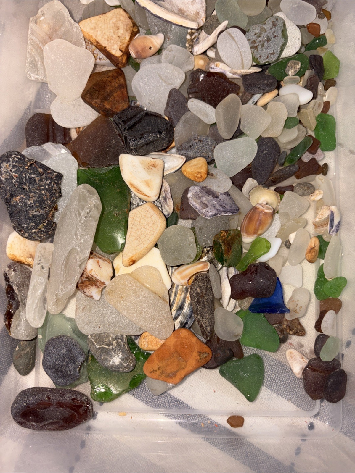 Genuine Surf Tumbled Beach Sea Glass Handpicked Multi-colors Sizes Shapes Lot