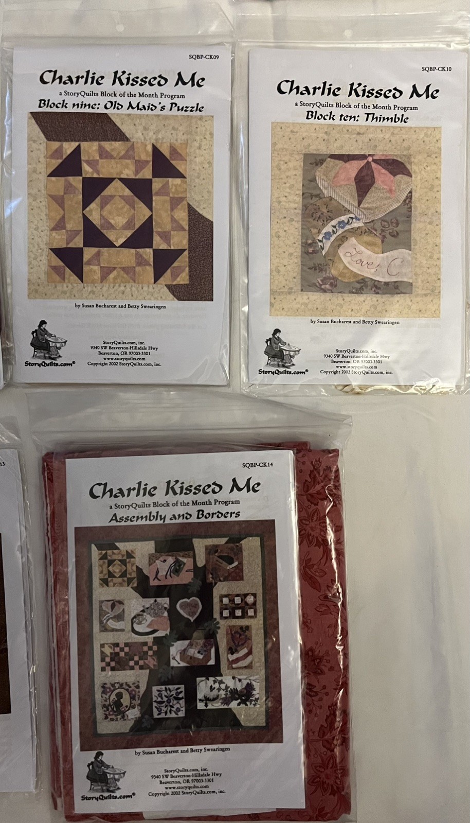 2014 Charlie Kissed Me A StoryQuilts Block Of The Month Prgm (All Blocks 1-14)