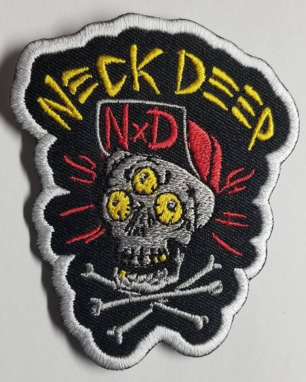 Neck Deep Alternative/Indie Embroidered pink Patch approx 2.5×3″