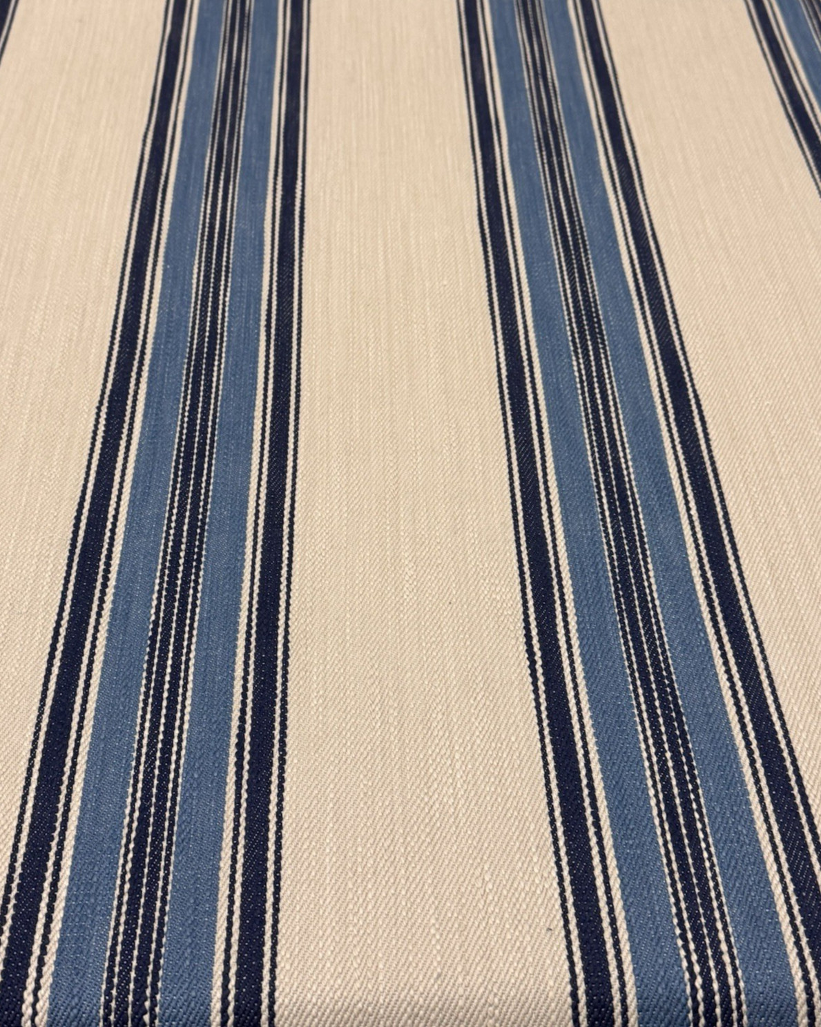 Mulberry Lee Jofa Woven Cotton Stripe Fabric- Falmouth Stripe / Indigo 2.65 yds