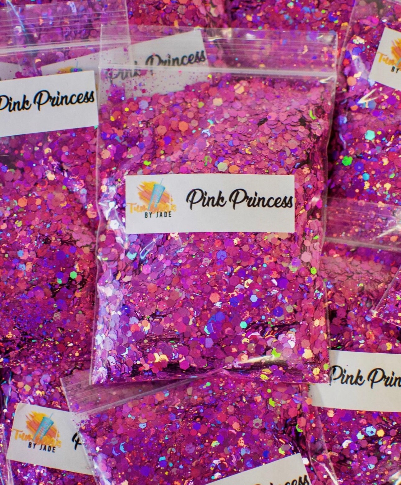 Pink Princess Holographic Chunky Glitter 2 oz Bag (FREE & FAST SHIPPING)