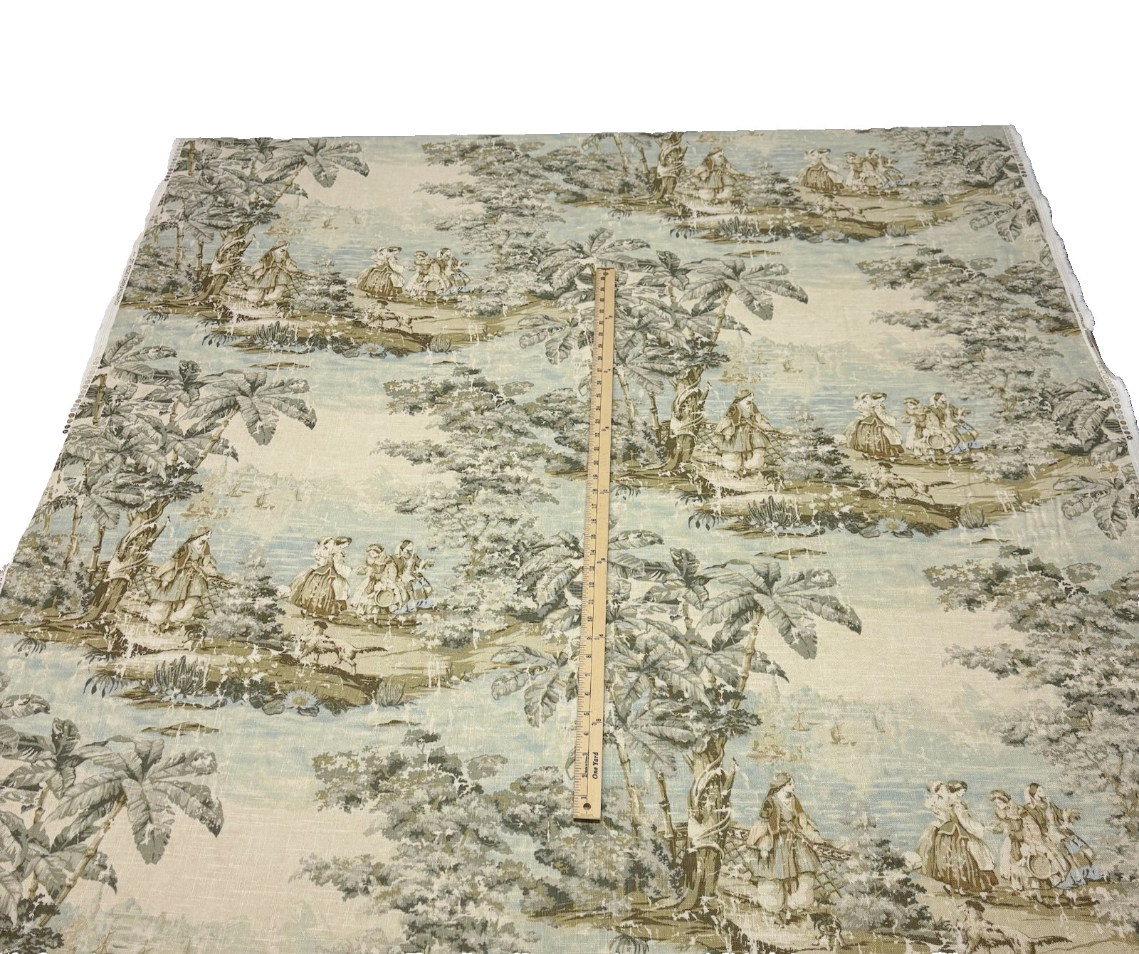 COVINGTON BOSPORUS 197 FLAX BEIGE RENAISSANCE TOILE LINEN FABRIC BY YARD 54″W