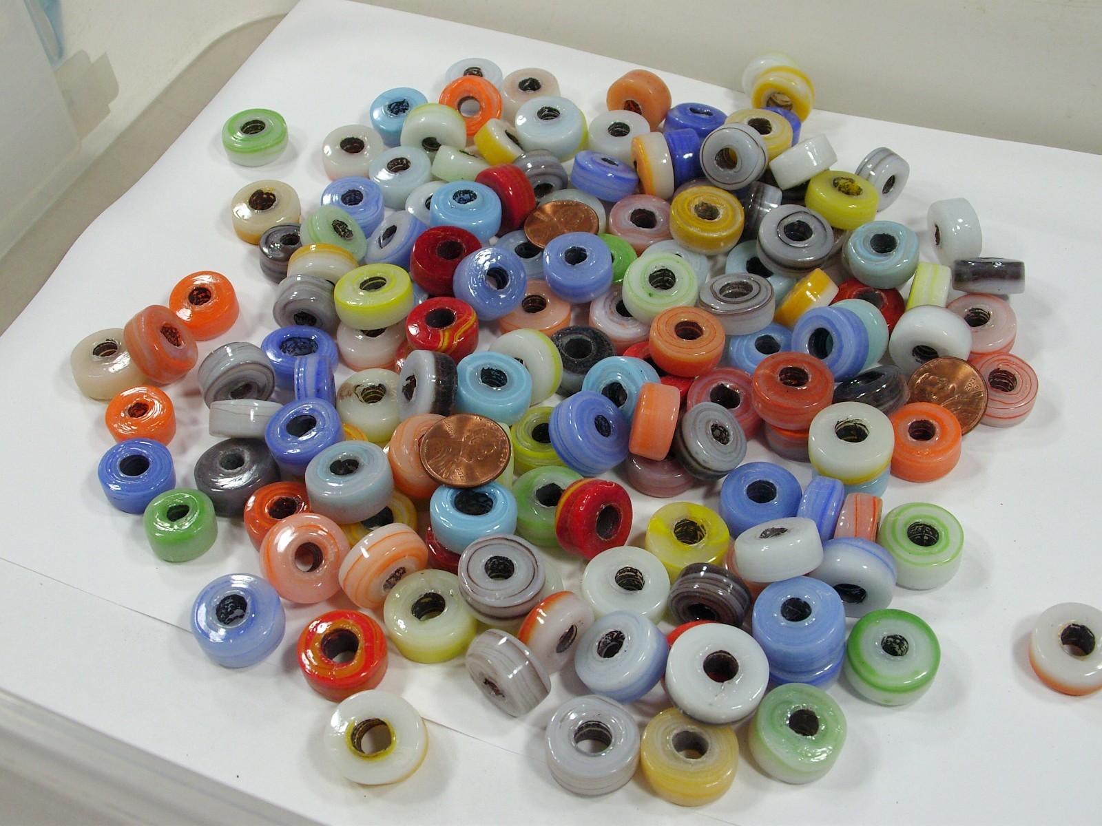 2 Pounds India Handmade Large Sliced Round Glass Beads Wholesale Bulk (BVP-9) ⭐