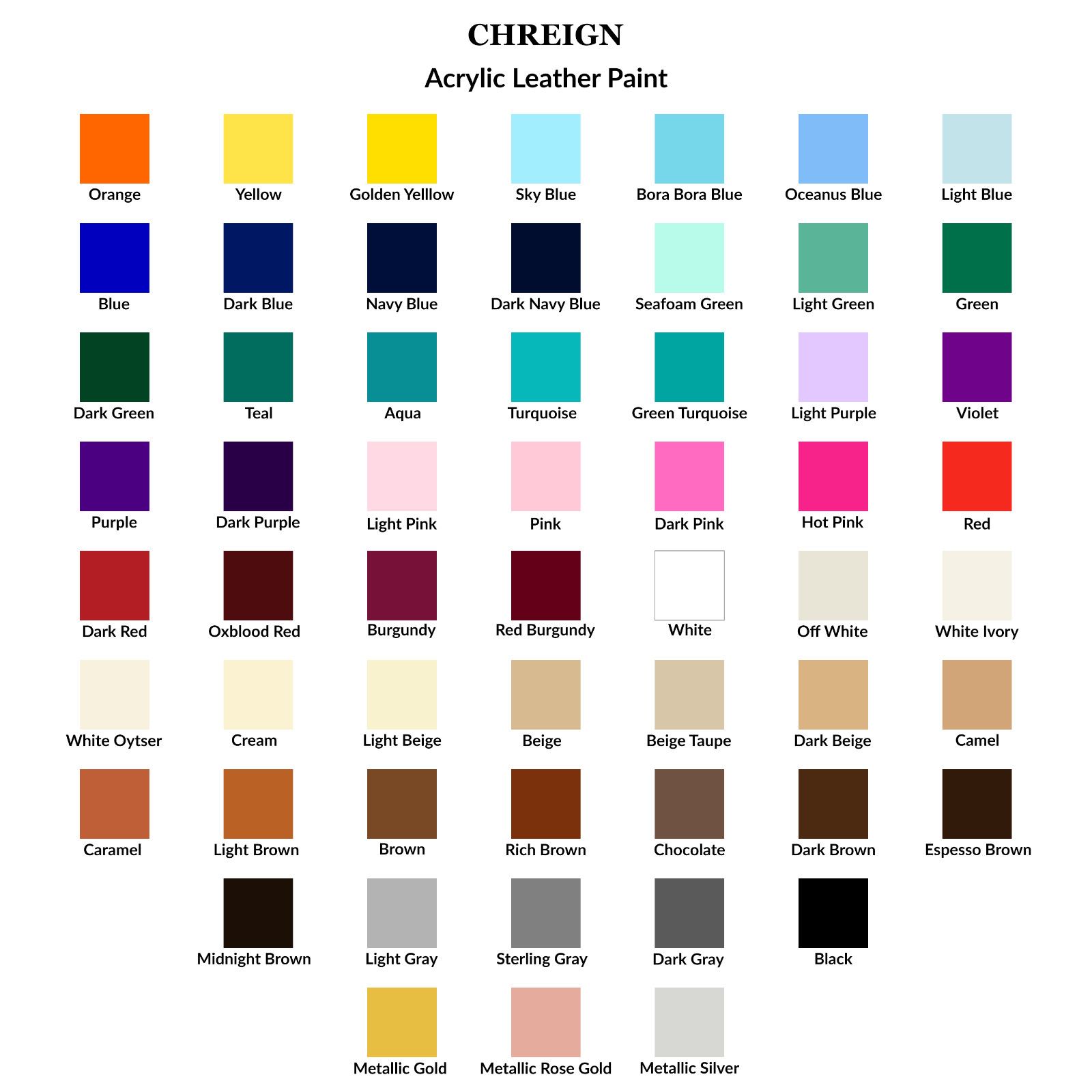 Acrylic Leather Paint Colors 1 oz.