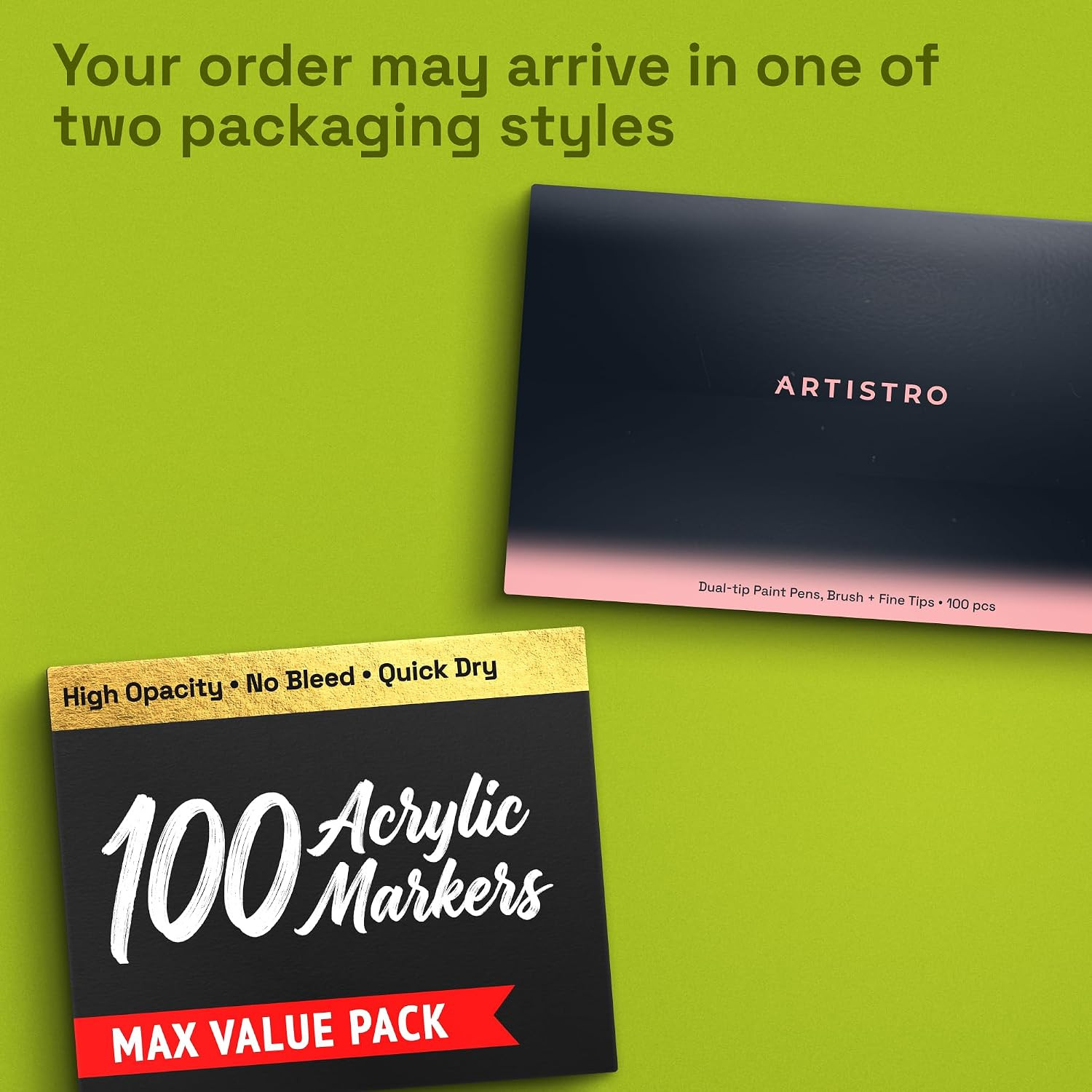 ARTISTRO 100 Acrylic Glass Paint Markers – Paint Pens for Glass Marking, Rock Pa