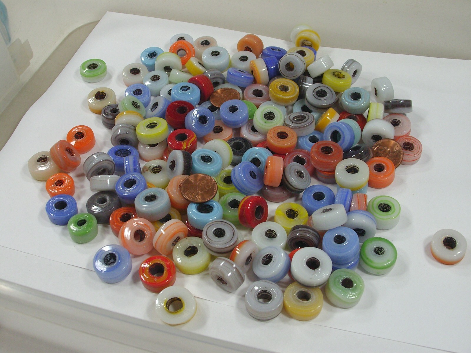 2 Pounds India Handmade Large Sliced Round Glass Beads Wholesale Bulk (BVP-9) ⭐