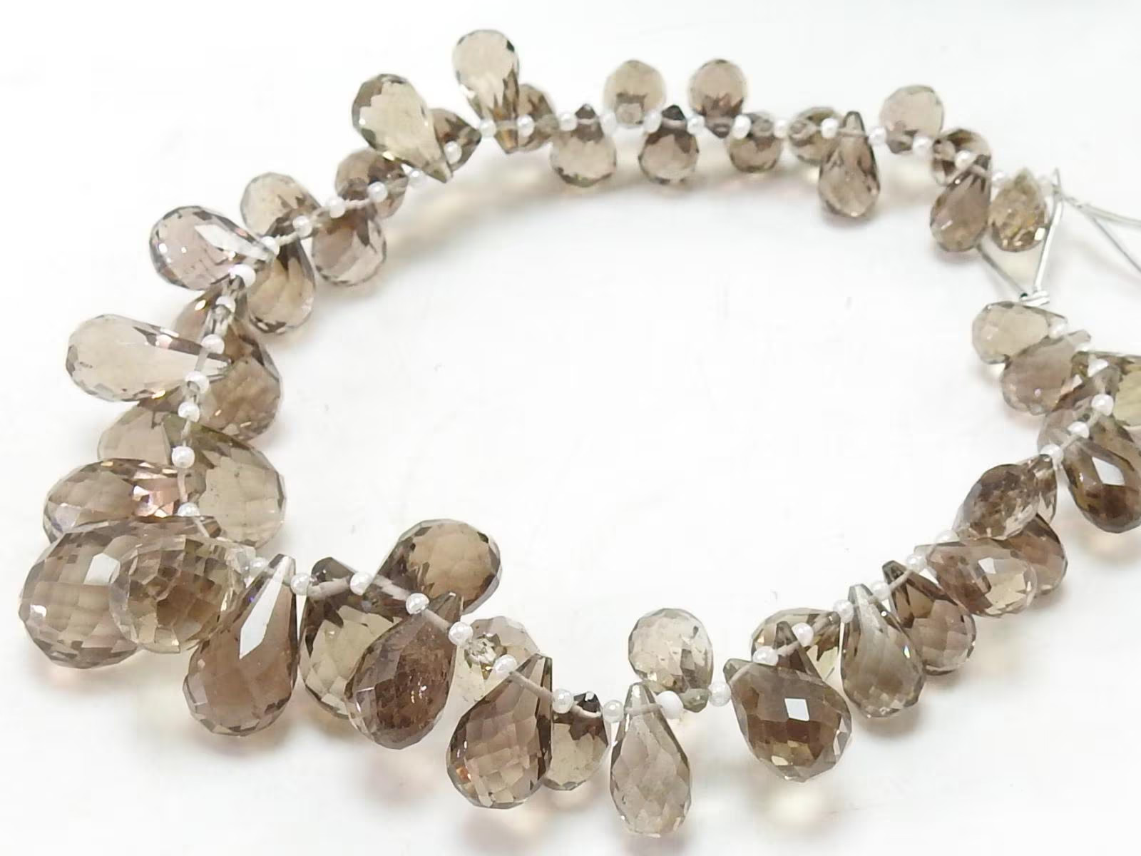 Natural White Moonstone Micro Faceted Teardrop Beads 4″ Strand Jewelry Making