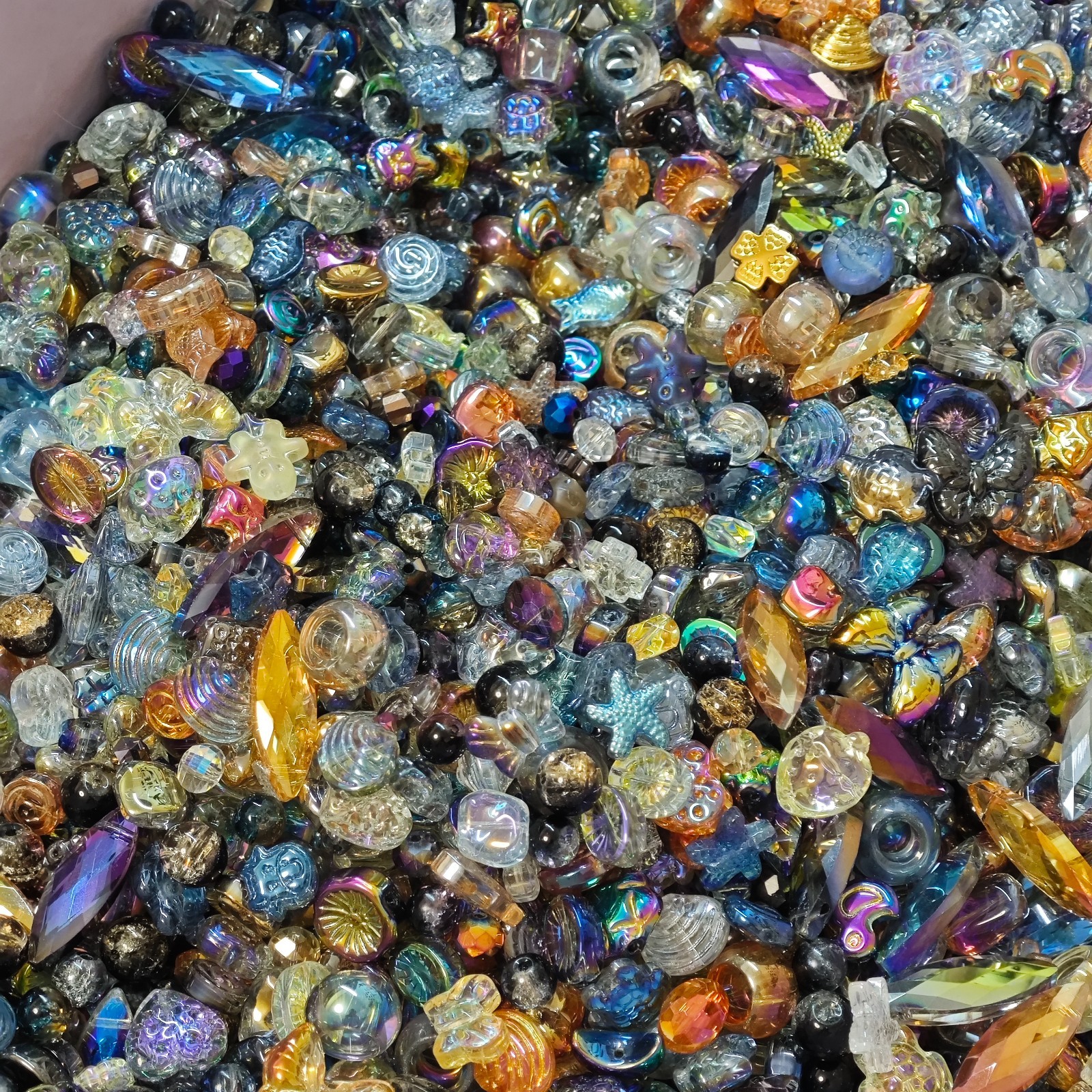3.52oz Glass beads lot jewelry making mix variety bead supplies Read Description