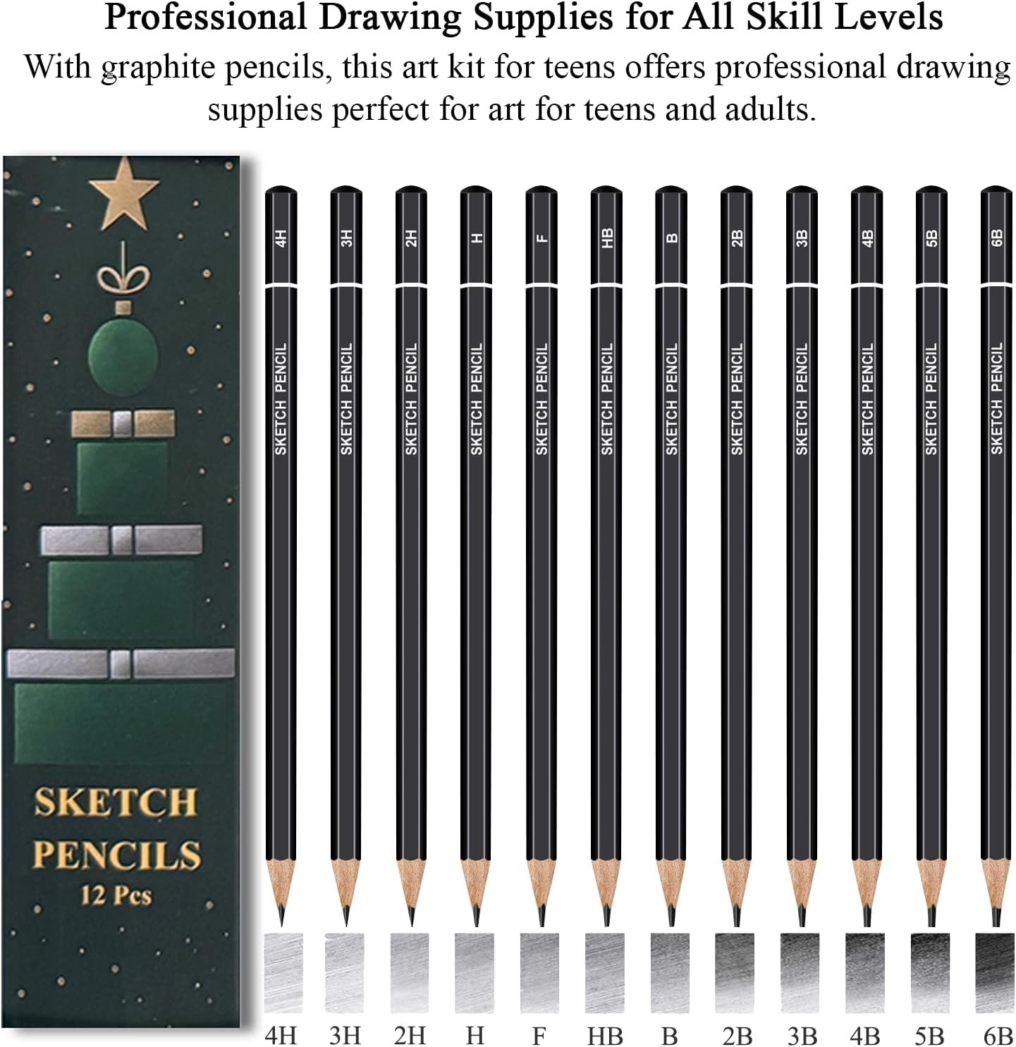All-in-One Drawing Set: Sketch Book, Pencils & Blending Tools for All Ages