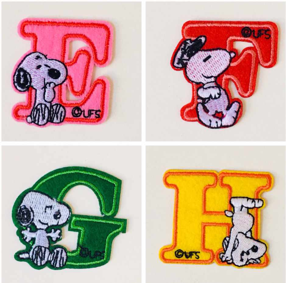 Snoopy Alphabet Letters A-Z Embroidered Patch Iron On Sew On Sold Individually