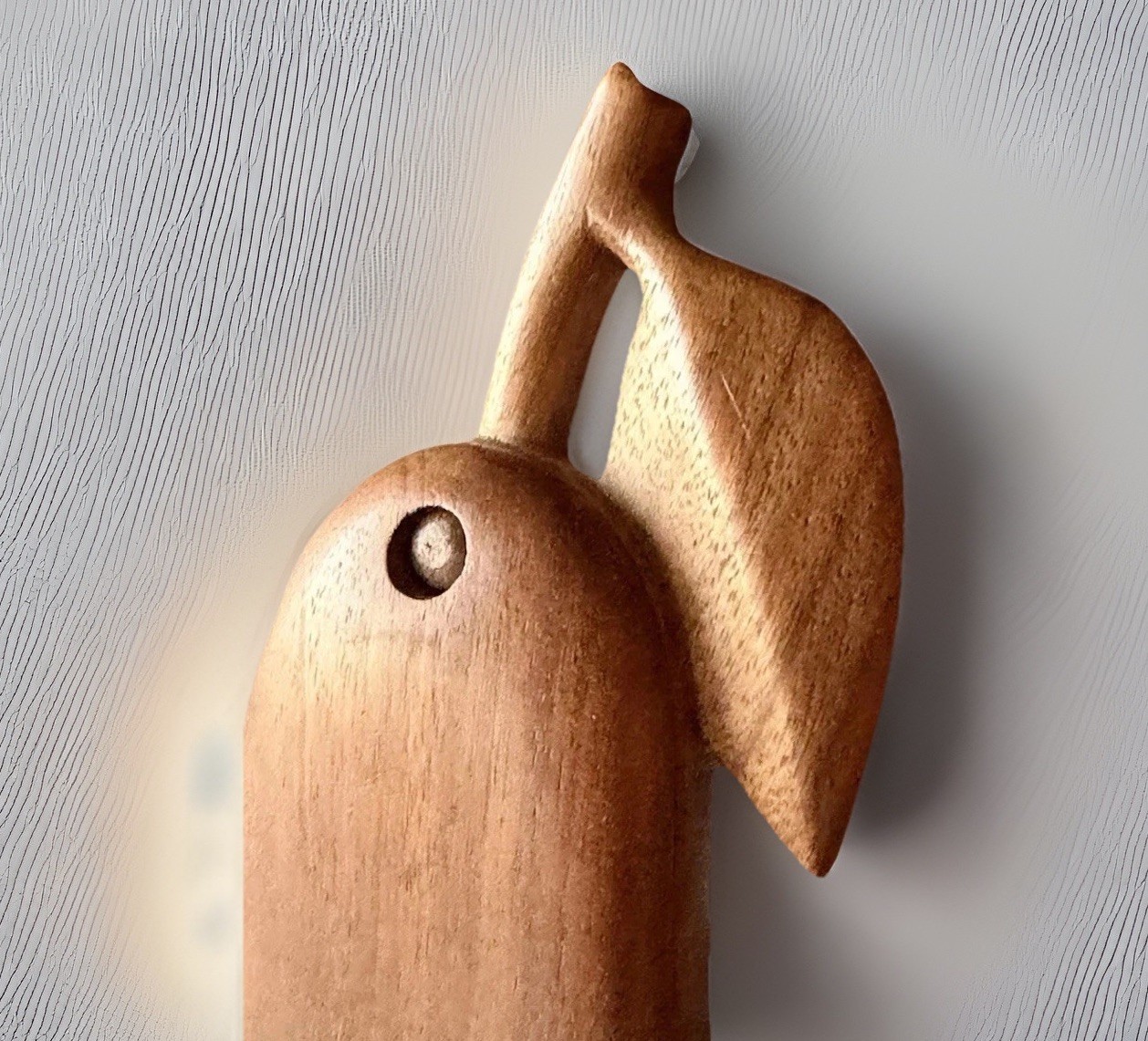 Two Piece Handcrafted Wooden Interlocking Pear Shaped Box 7.75” X 5” WELL MADE