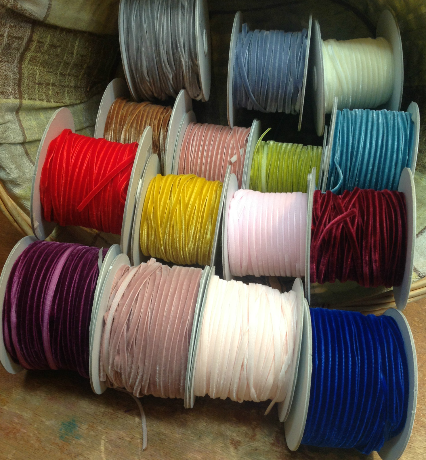 velvet rayon ribbon 1/8″ 4mm trim 1yd assorted colors