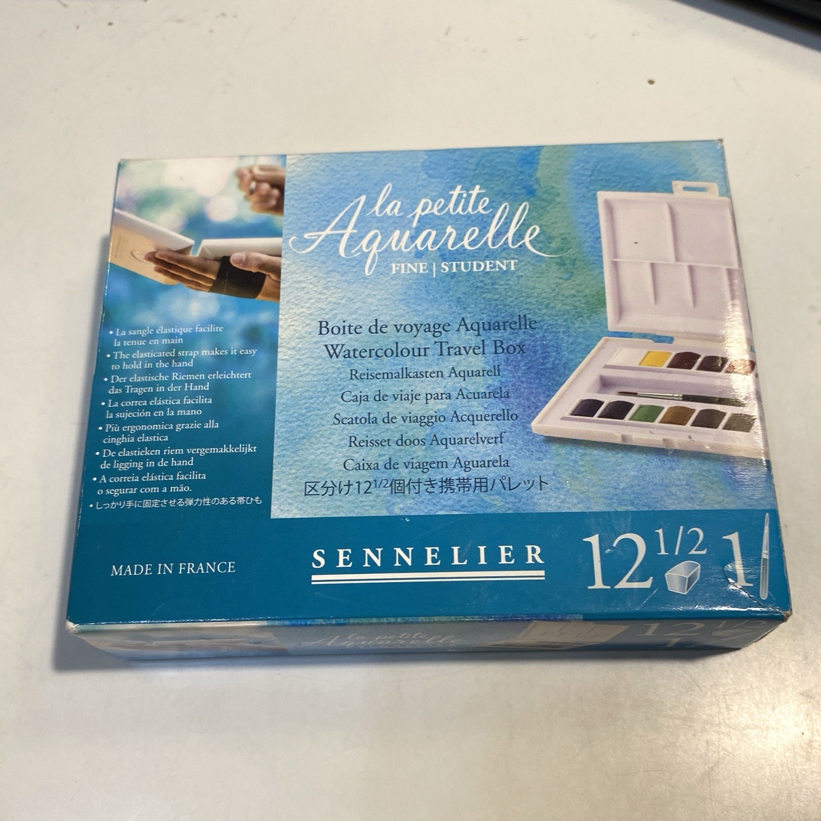 Sennelier French WaterColor Set Travel Size La Petite Aquarelle 12 Half Pans
