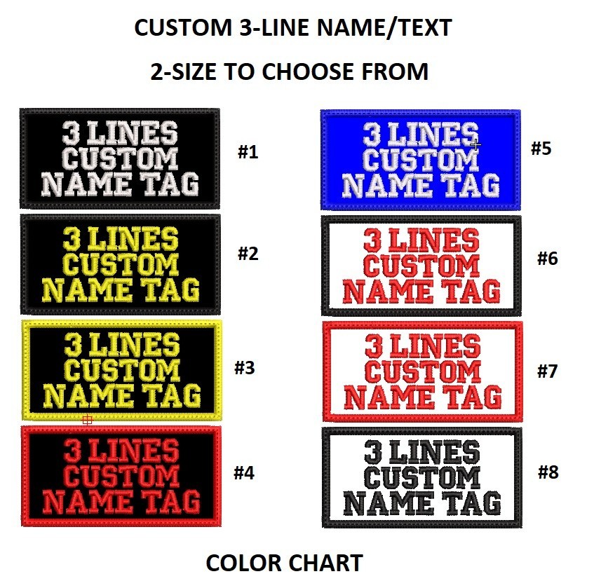 “LOVE IT” 3-LINES CUSTOM EMBROIDERED NAME TAG, FAST SHIPPING, USA SELLER