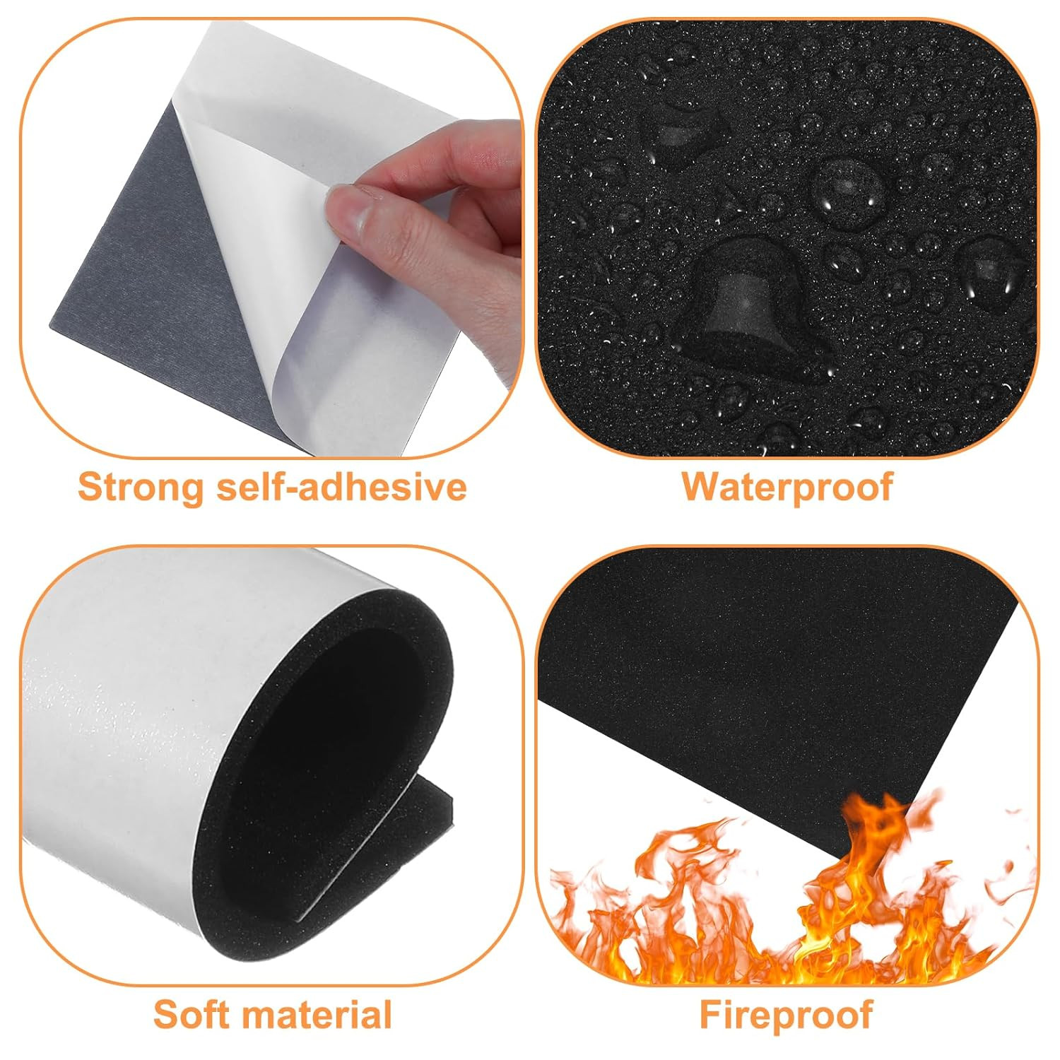 10 Adhesive Foam Padding Sheets 1/8″ Thick 4″ X 4″ Closed Cell Self Stick