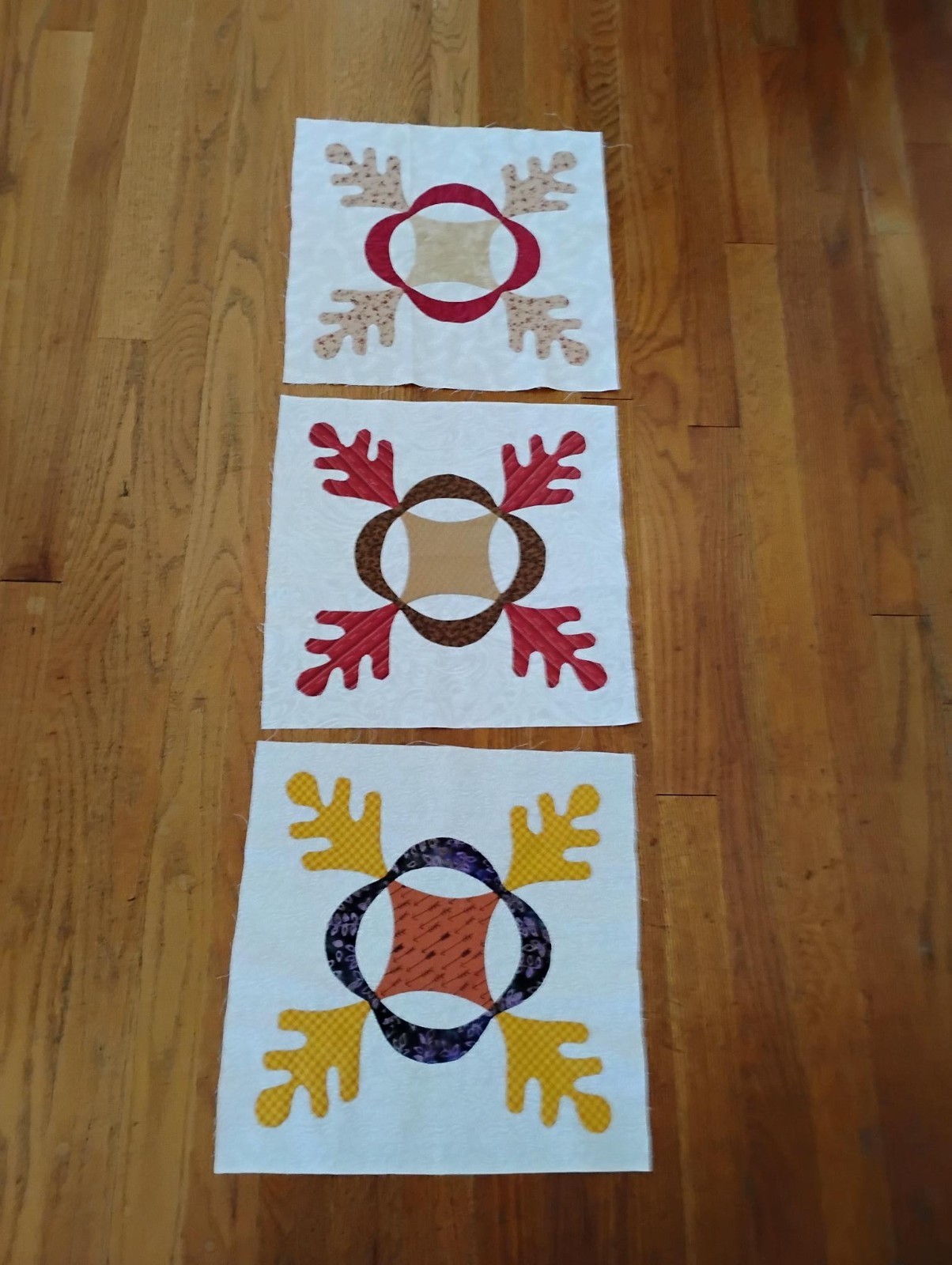 unfinished quilt blocks oak leaf pattern