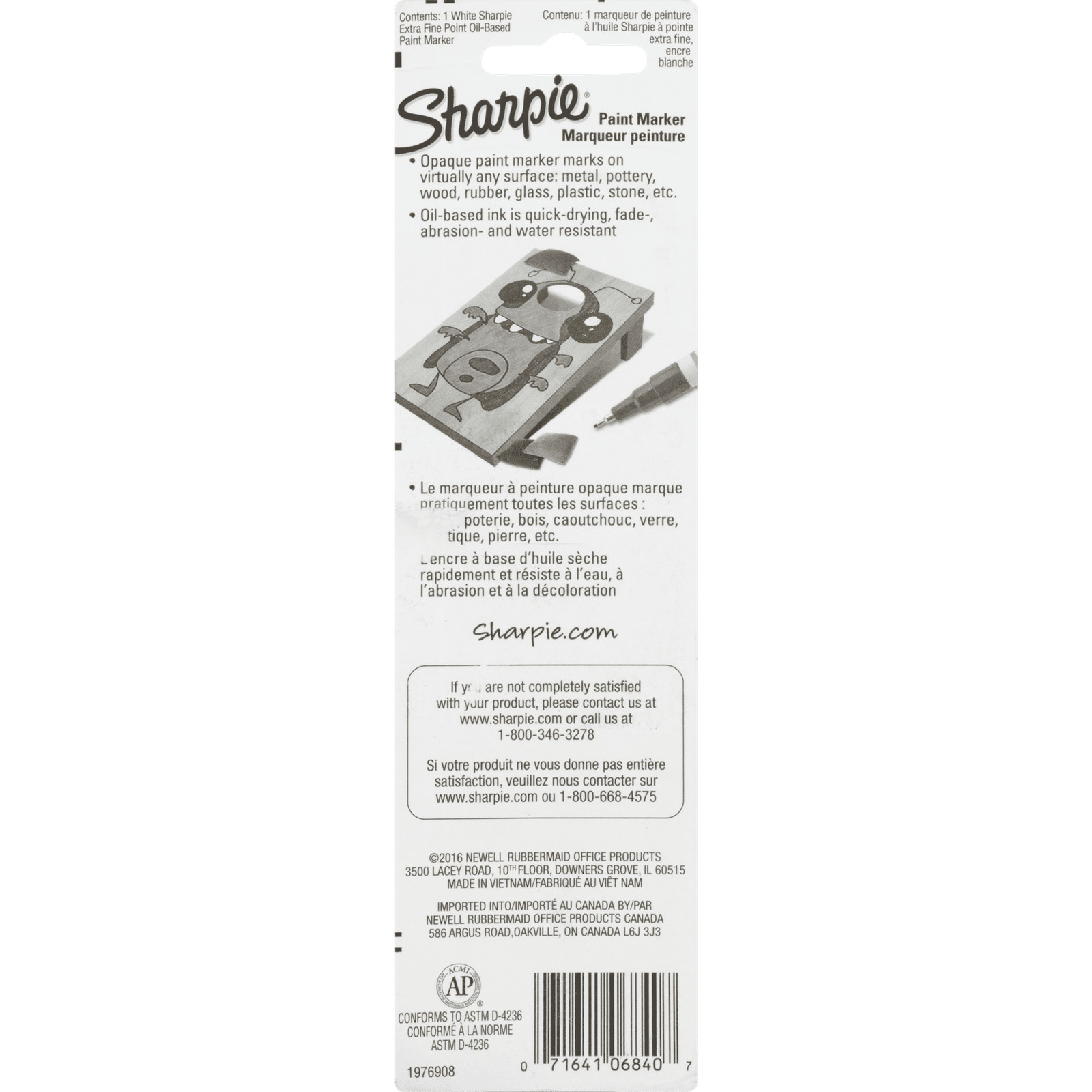 Sharpie Oil-Based Medium Point White Paint Marker, 1 Each