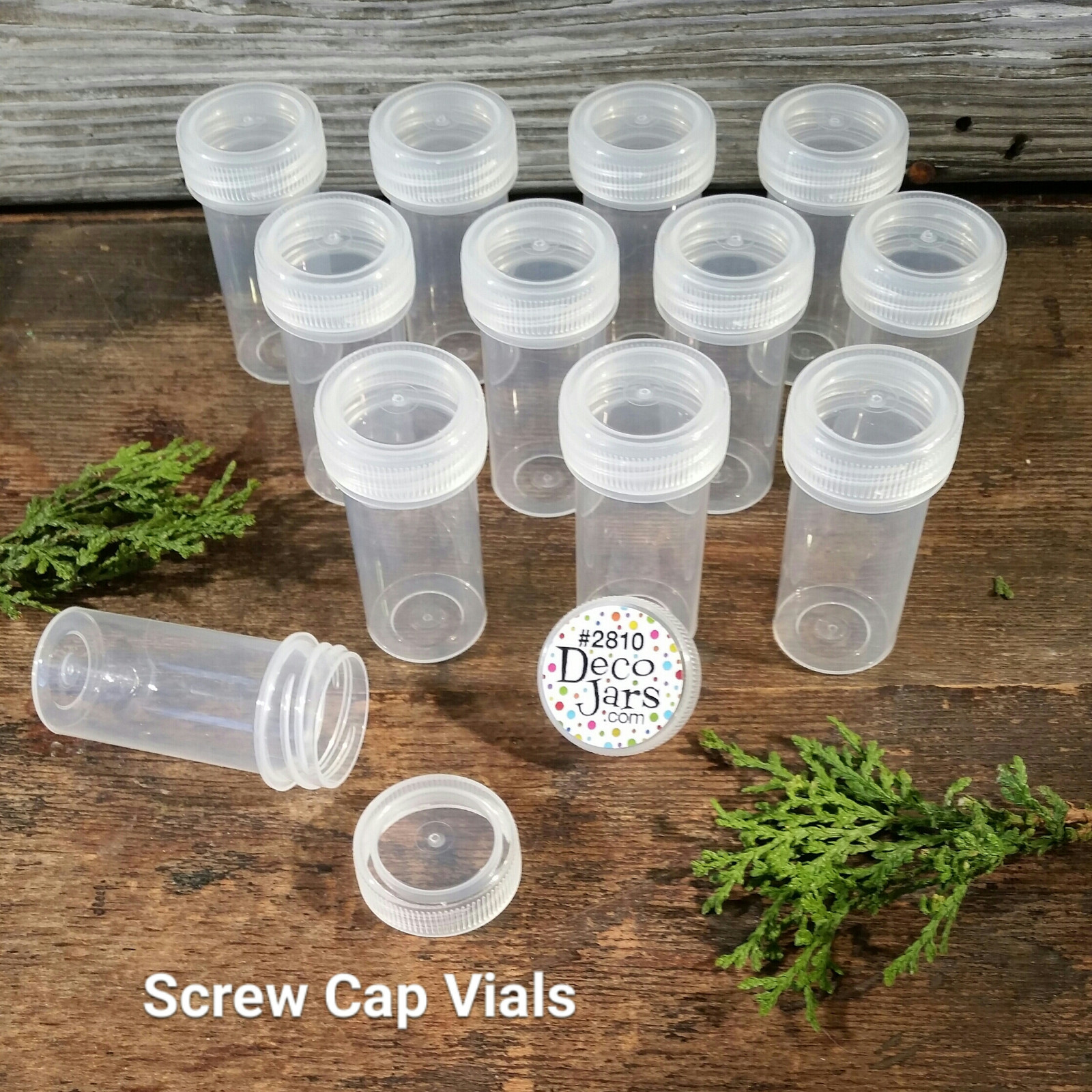 Travel size Tiny Tubes Vial Pills Tablet 12 Container Clear #2810 DecoJars USA
