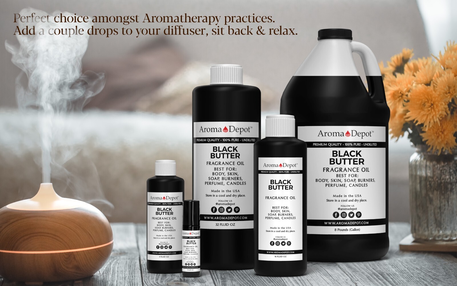 Black Butter fragrance Oil for Body, Candles, Soaps, Lotion, Incense & Diffuser