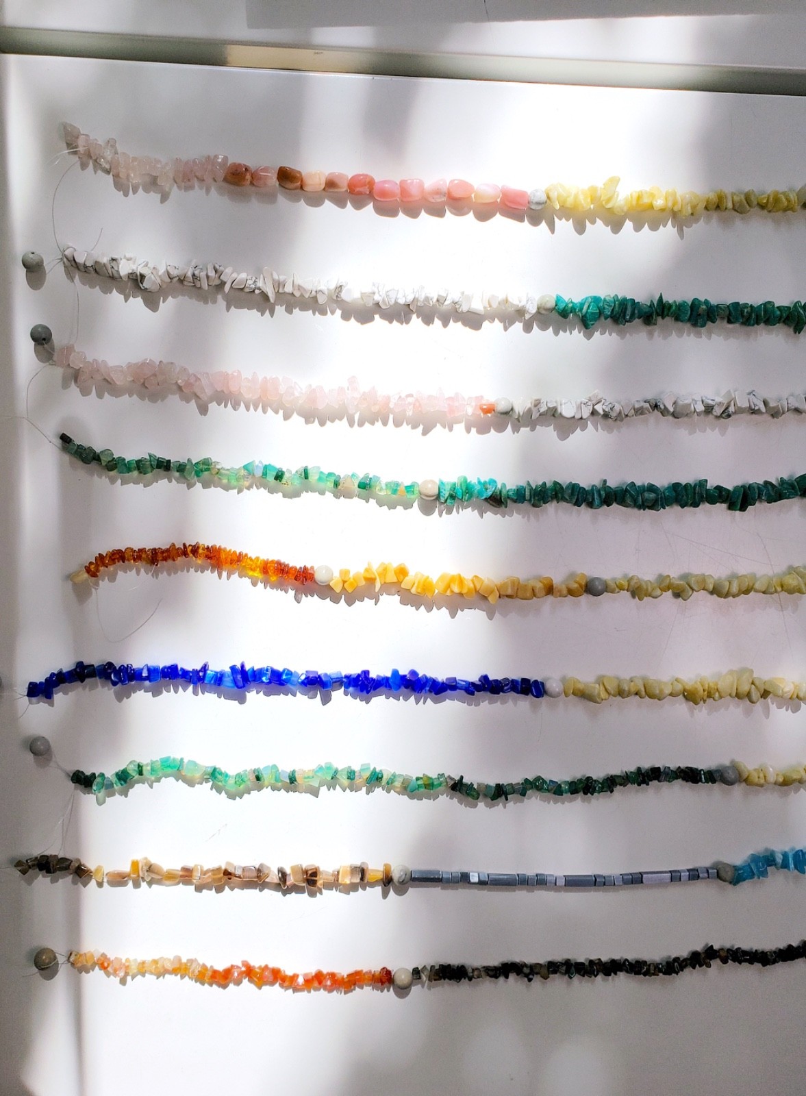 Destash beads stone chips, actual beads shown, 15″ strands, jewelry-making craft