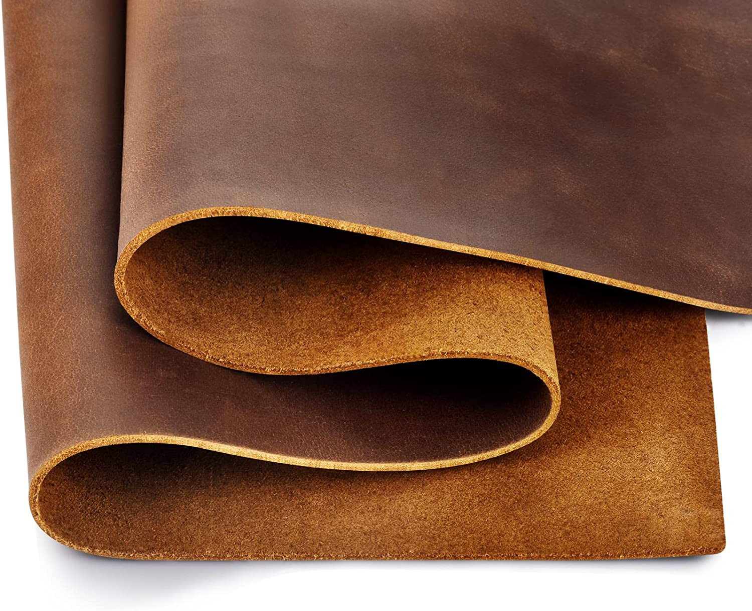 Genuine Leather Tooling Sheets 1.8-2.0MM Thick Full Grain Oil Tan Crazy Horse Co