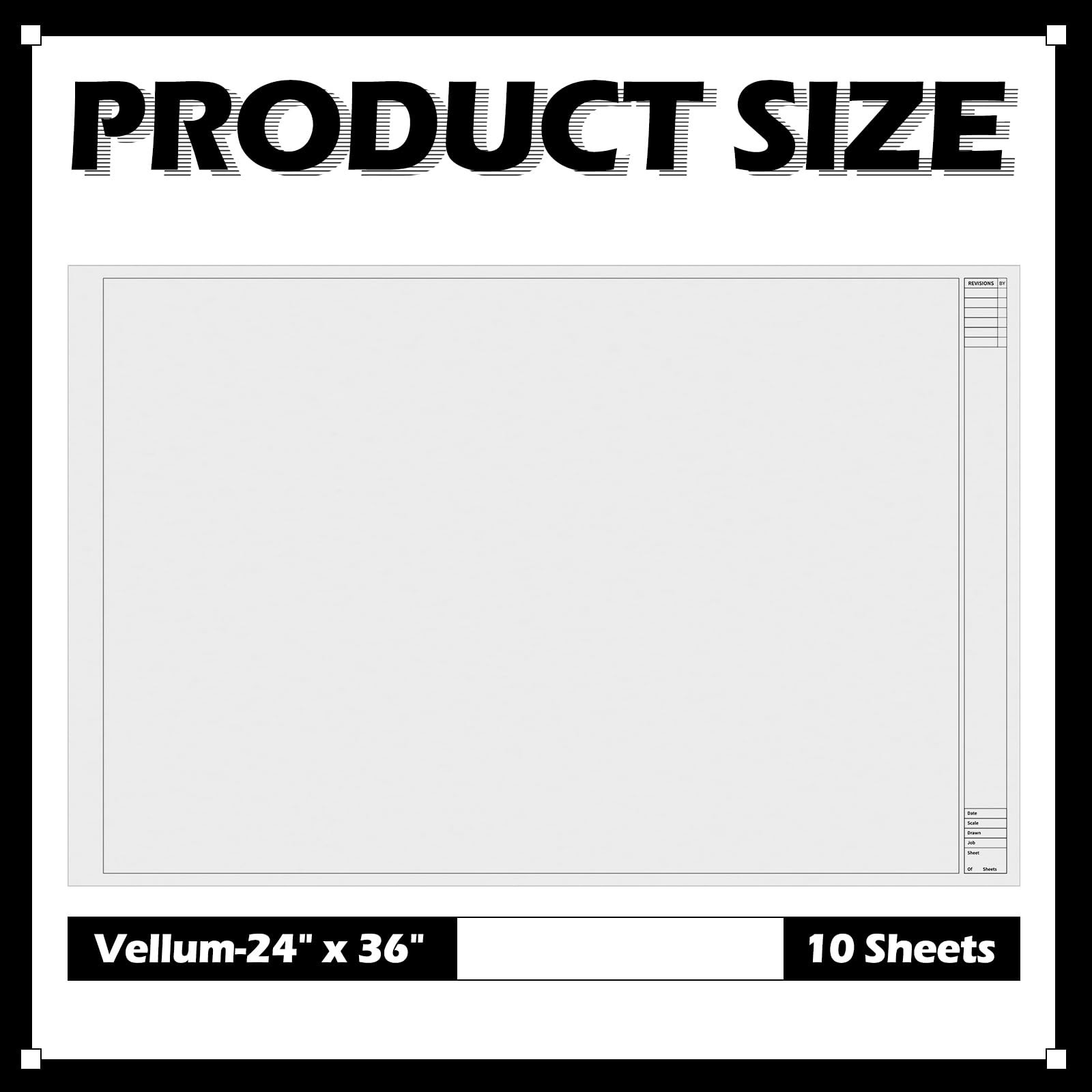 Gilprop 10 Sheets Architectural Vellum Paper 24 x 36 Inch Drafting Vellum Tra