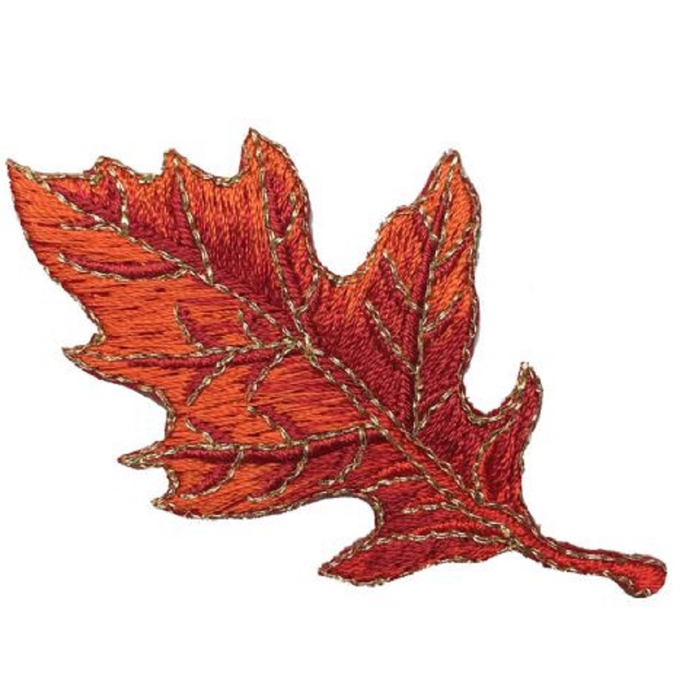 4-Pack Oak Leaf Applique Patch Set Embroidered Autumn Fall Badges 2-7/8″ Iron On