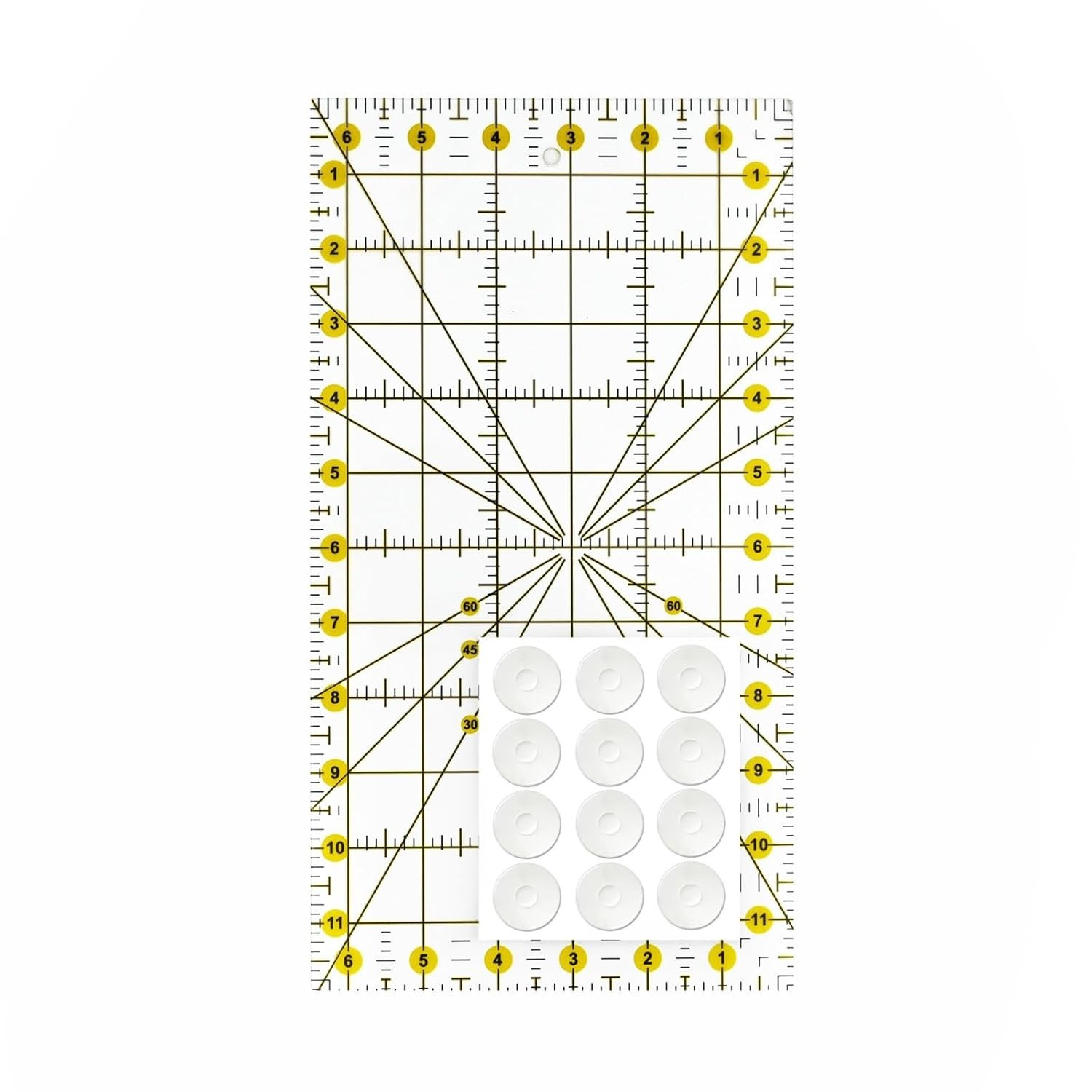 Clear Quilting Ruler 6.5×12 – Durable Acrylic for Accurate Fabric Measurements