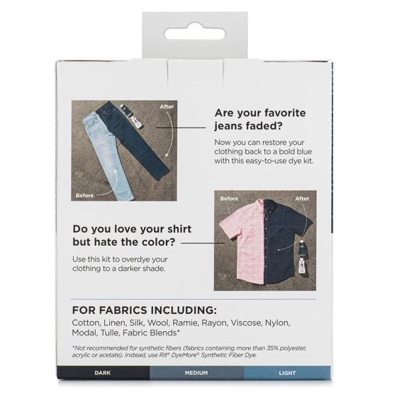 Rit Back to Blue Denim Dye Kit Restore Faded Jeans Bold Blue ColorStay Fixative