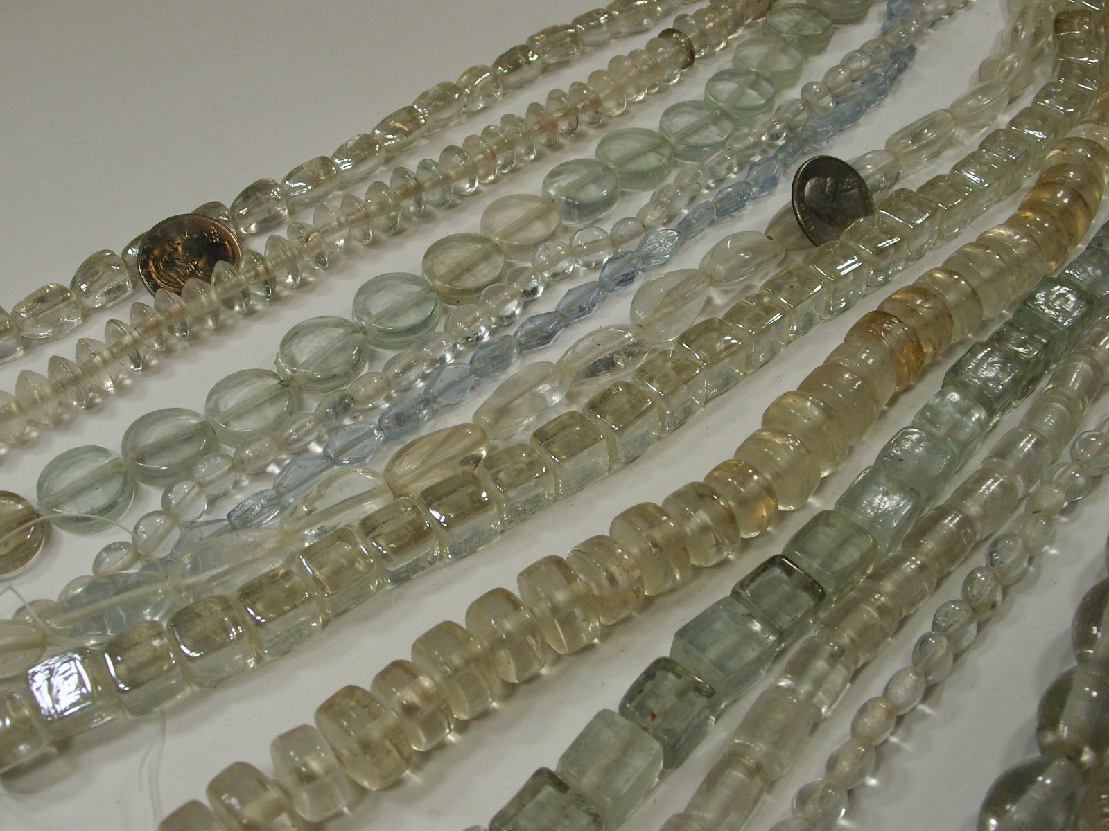 13 Strands (15″) Assorted Styles Clear India Handmade Lampwork Beads (OLV-2) ⭐