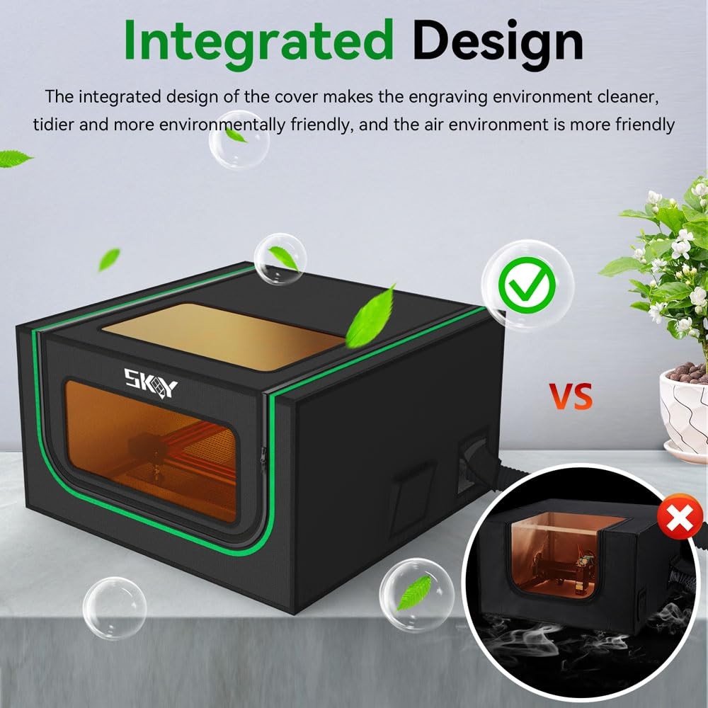 Updated Integrated Laser Engraver Enclosure with Enclosure, Black