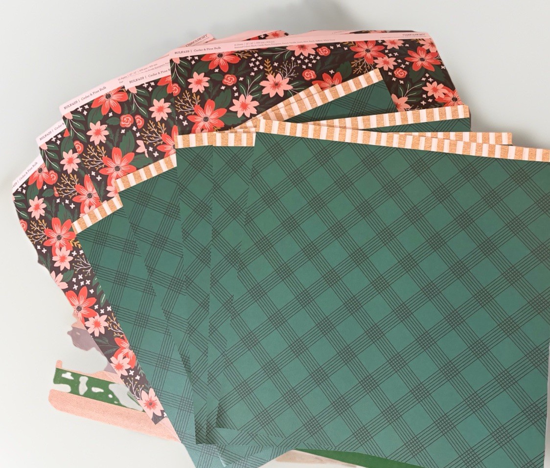 CTMH 12” X 12” Paper 12 Double Sided Sheets Of CEDAR & PINE ** See Description