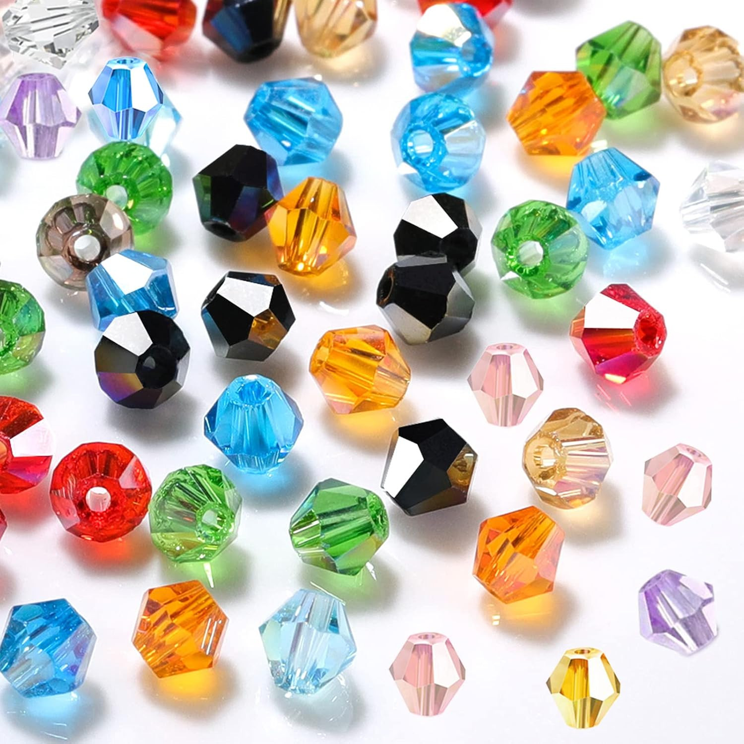 1200Pcs 2Mm Crystal Bicone Glass Seed Beads, 12-Grid Plated AB Color Faceted Loo
