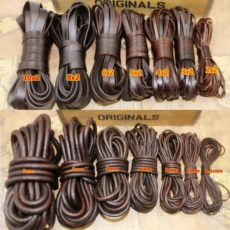 Genuine Round Leather Cord for DIY Jewelry Necklace Bracelet Making String