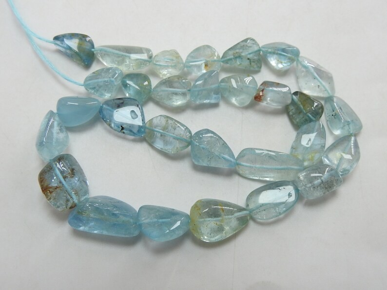 Natural Aquamarine Smooth Tumble Beads Loose Gemstone 16″ Strand 6x5mm-10x7mm