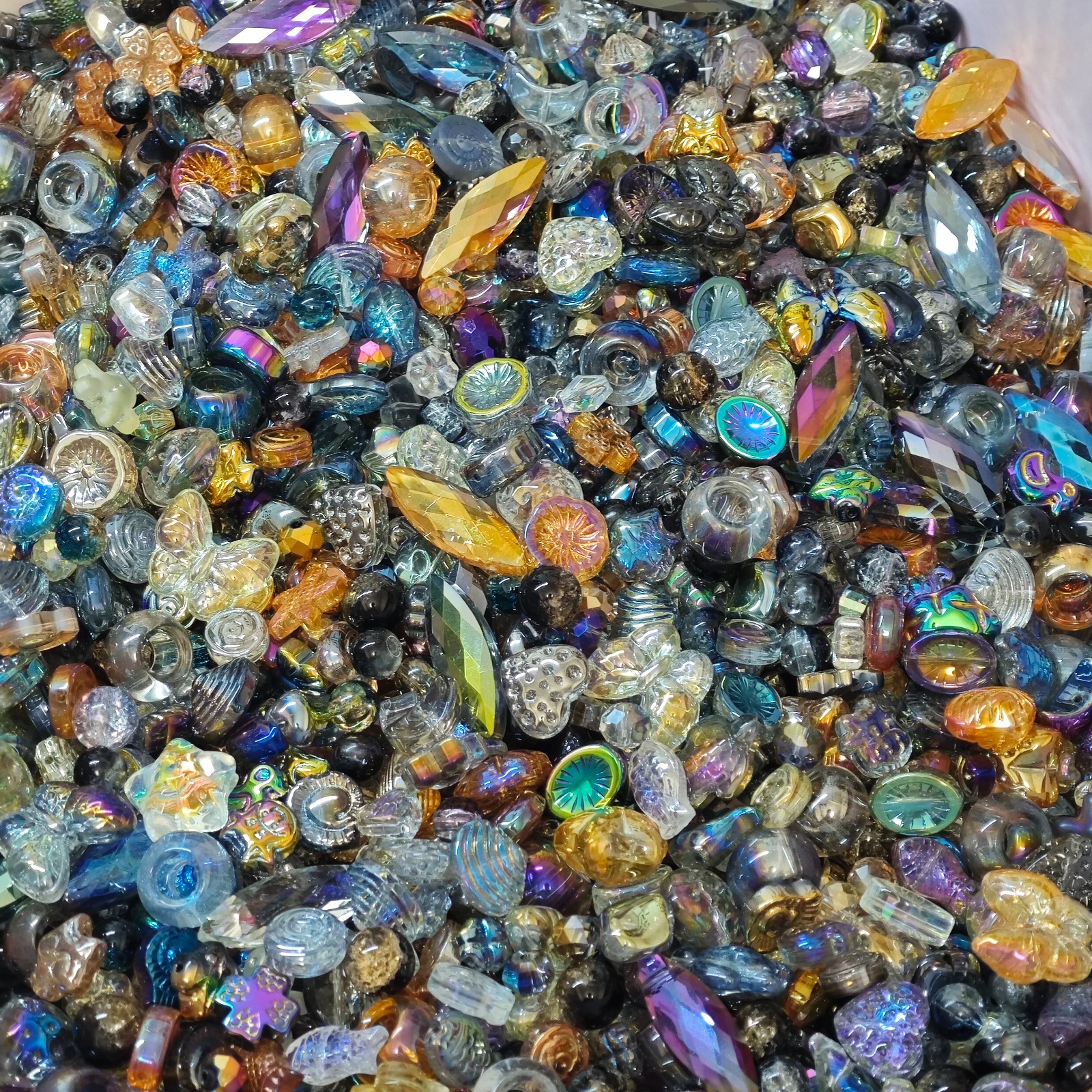 3.52oz Glass beads lot jewelry making mix variety bead supplies Read Description