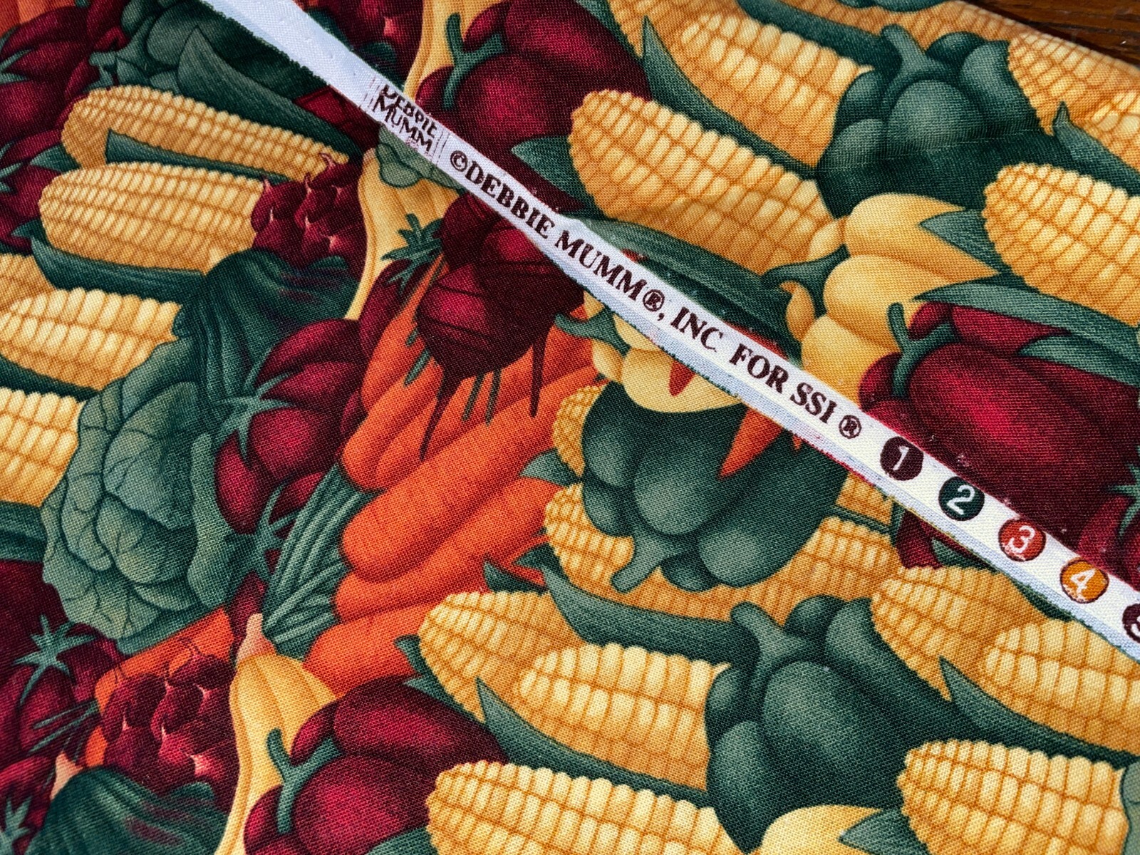 By 1/2 Yd Debbie Mumm for SSI Vegetables Garden Corn Carrots Beets Fabric BTHY